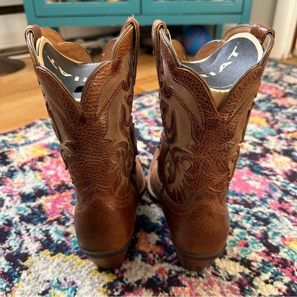 Ariat Shada Leather Cowgirl Boot Womens 7.5 Brown Cutout Details Western - Picture 7 of 13